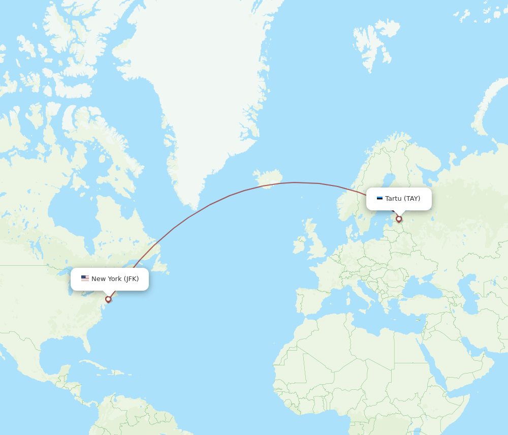 JFK-TAY flight routes