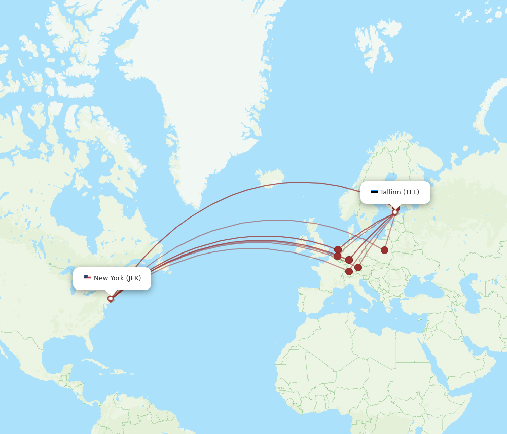 JFK-TLL flight routes