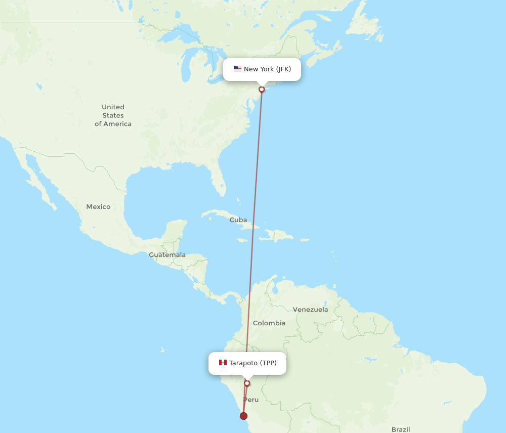 JFK-TPP flight routes