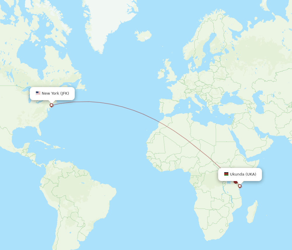 JFK-UKA flight routes