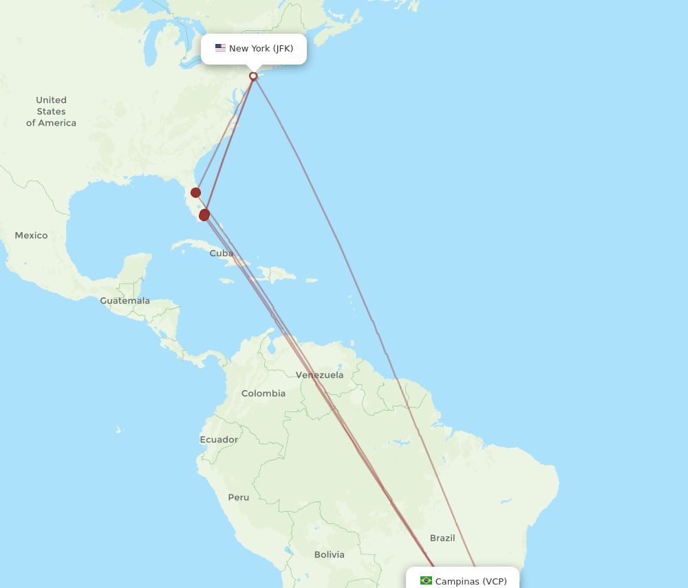 JFK-VCP flight routes
