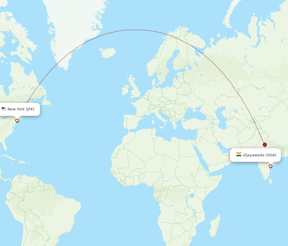 JFK-VGA flight routes