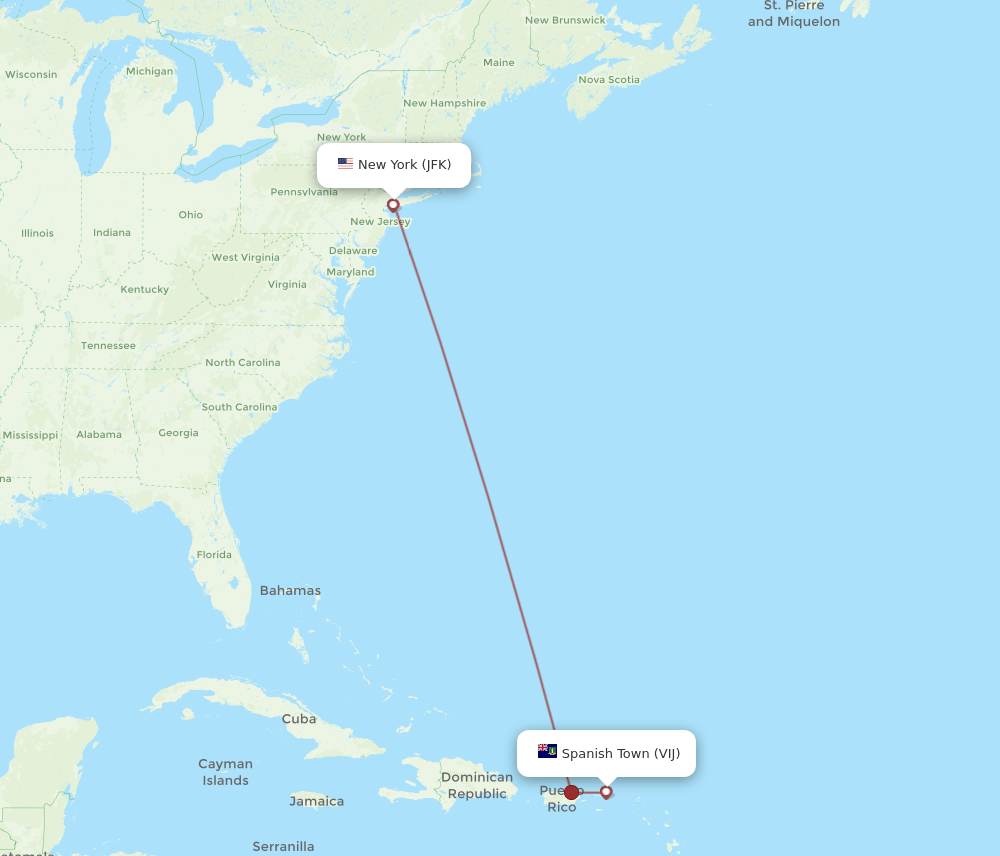 JFK-VIJ flight routes