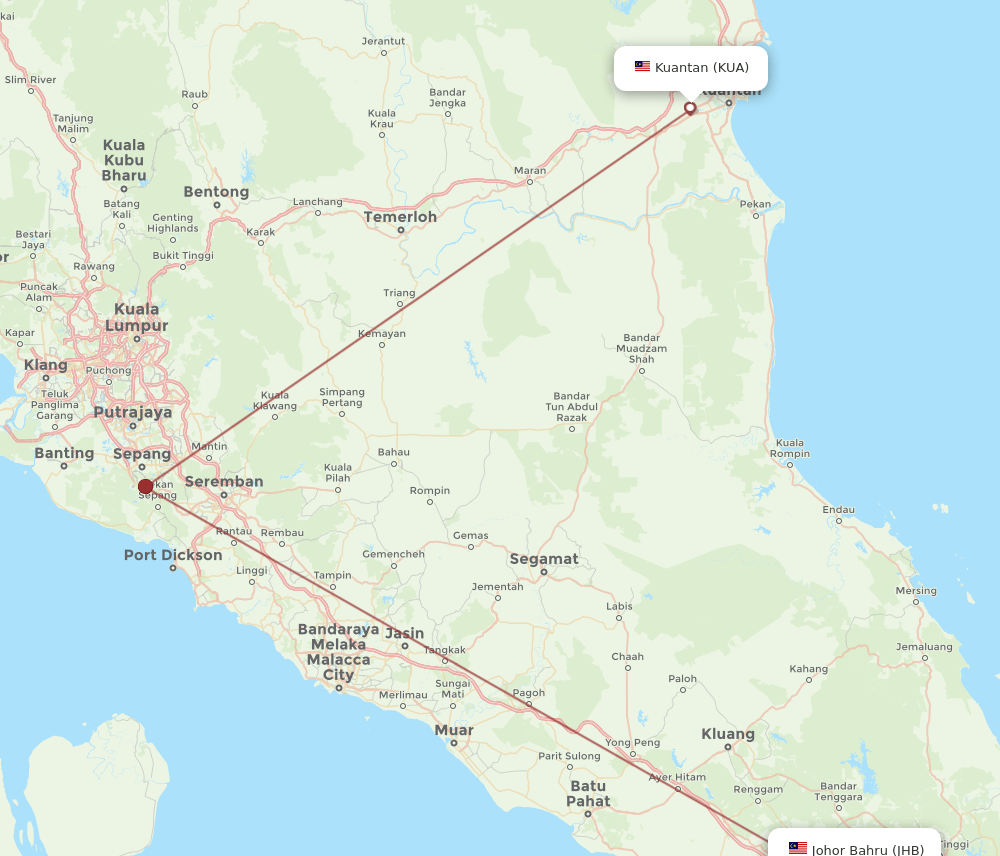 JHB-KUA flight routes