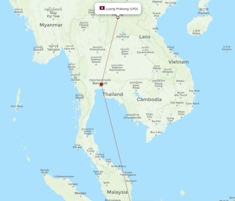 JHB-LPQ flight routes