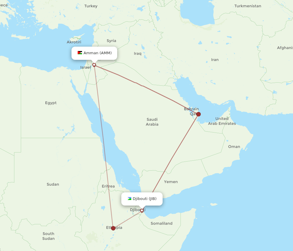 Flights from djibouti to amman jib to amm flight routes