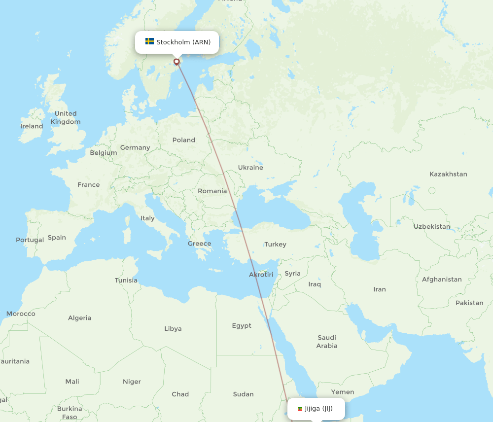 JIJ-ARN flight routes