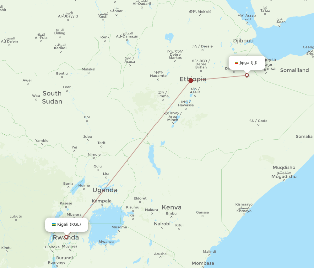 JIJ-KGL flight routes