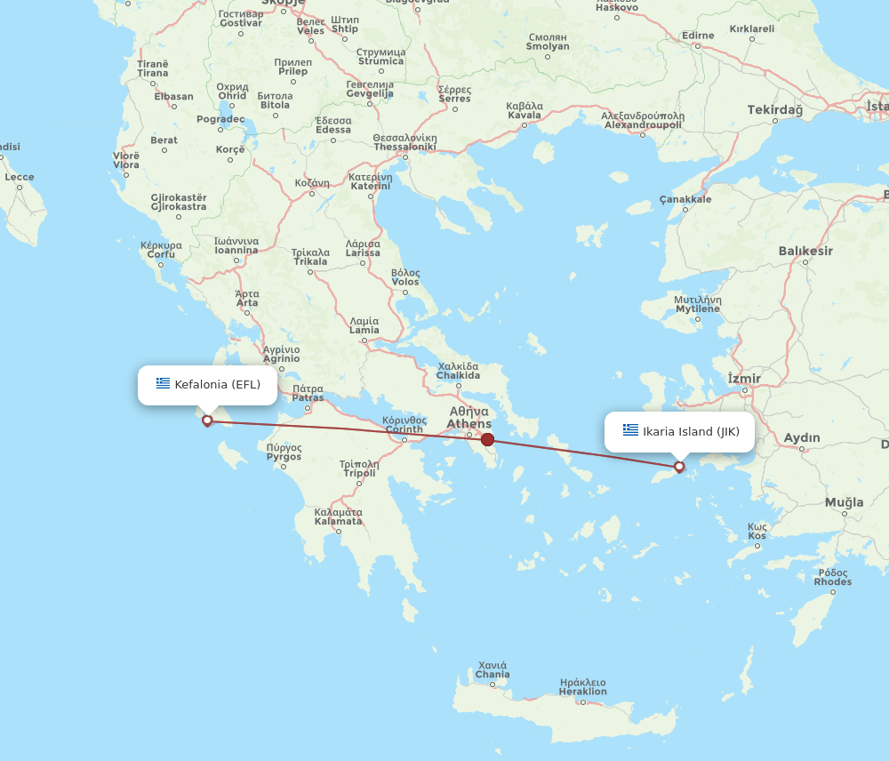 JIK-EFL flight routes