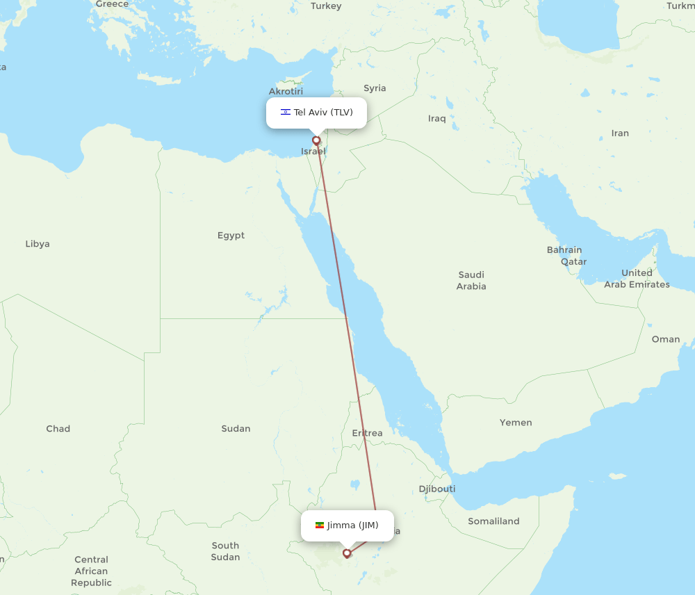 JIM-TLV flight routes