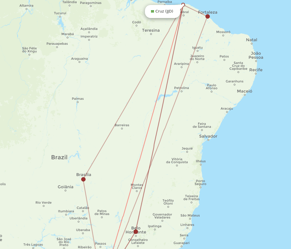 JJD-GRU flight routes