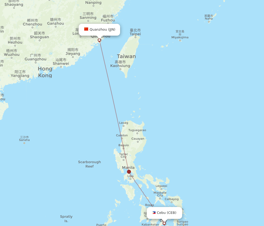 JJN-CEB flight routes