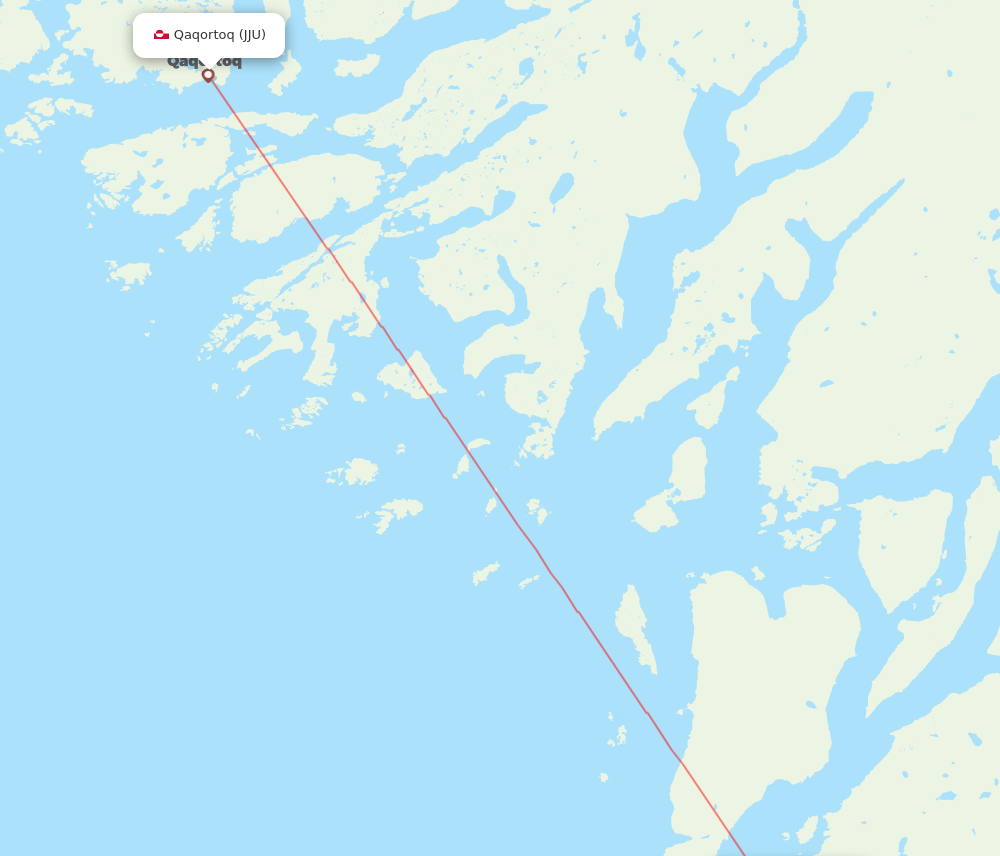 Qaqortoq - Nanortalik route map and flight paths