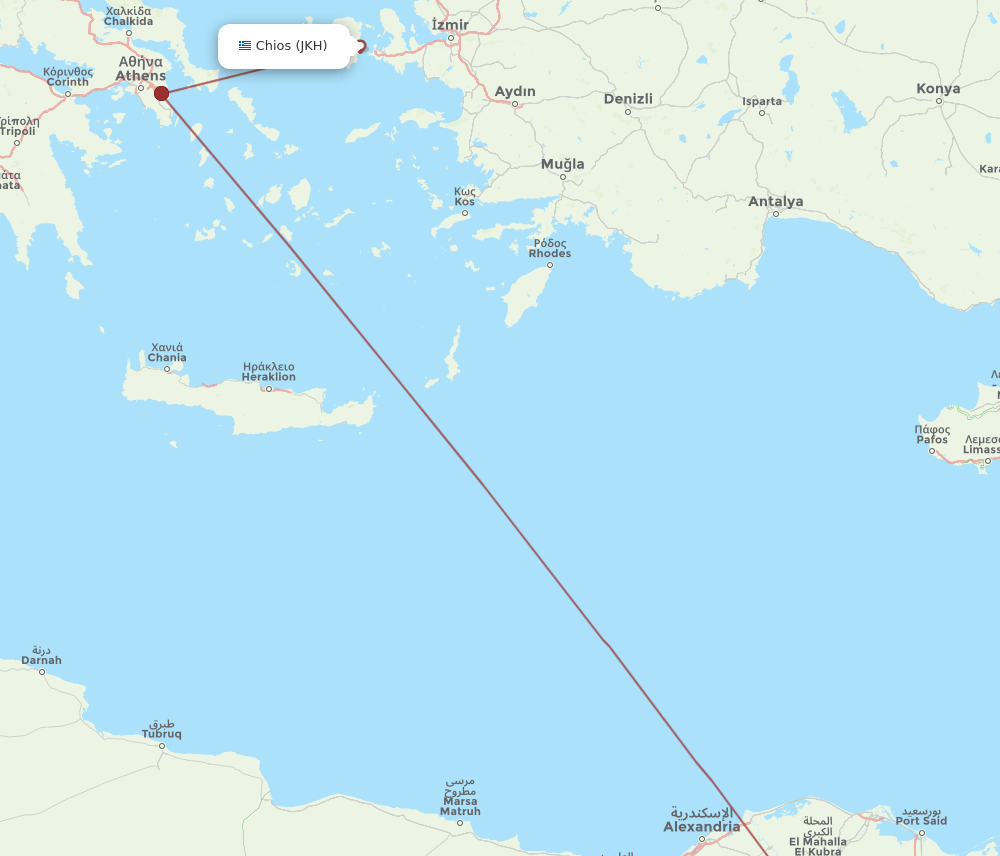 JKH-CAI flight routes