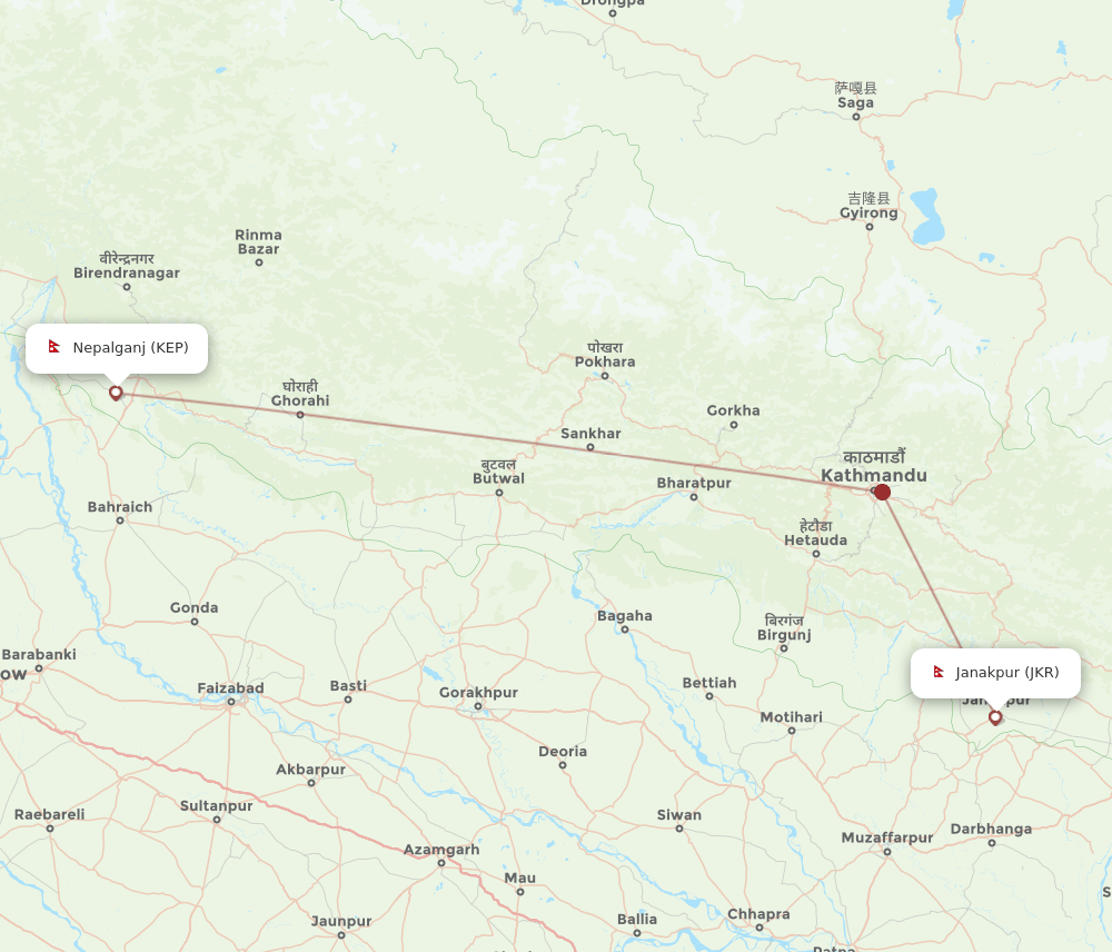 JKR-KEP flight routes