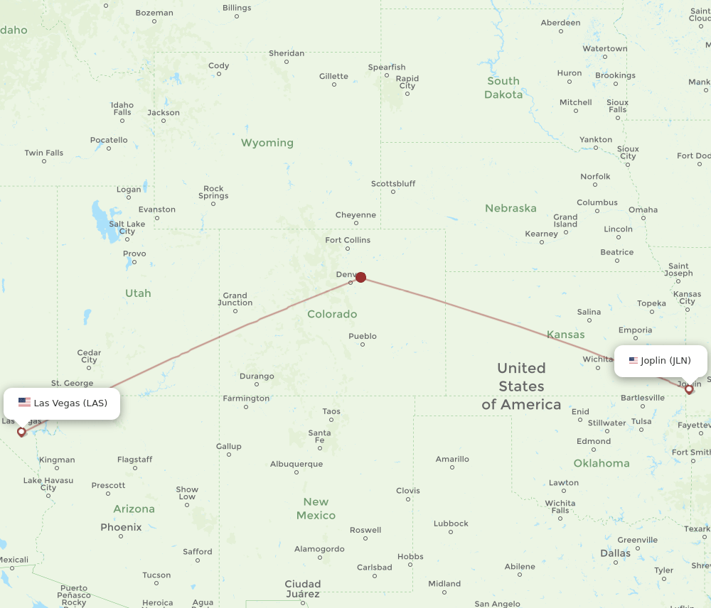 JLN-LAS flight routes