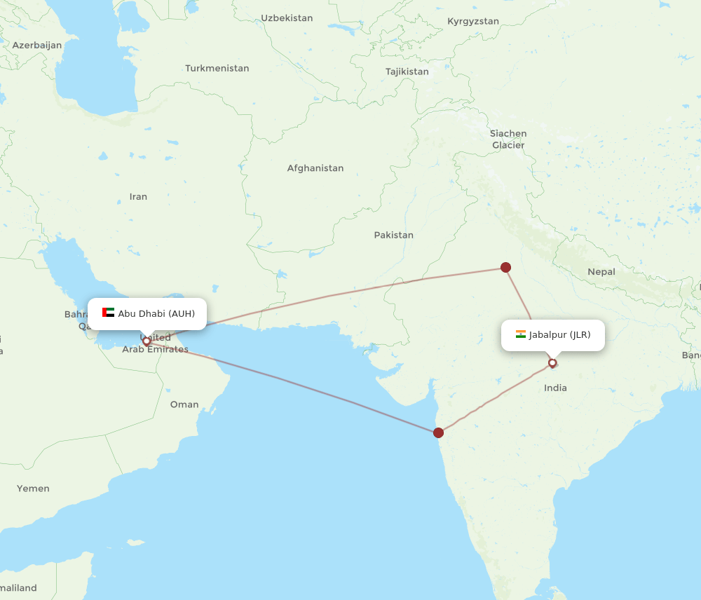 JLR-AUH flight routes