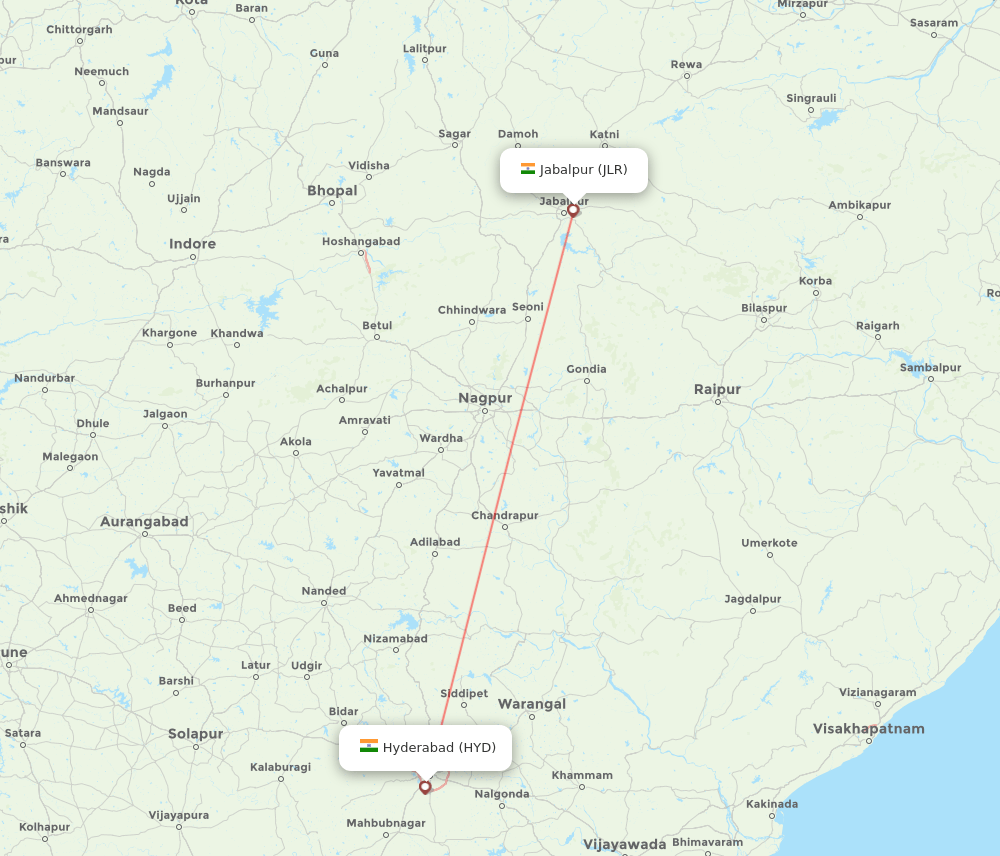 JLR-HYD flight routes