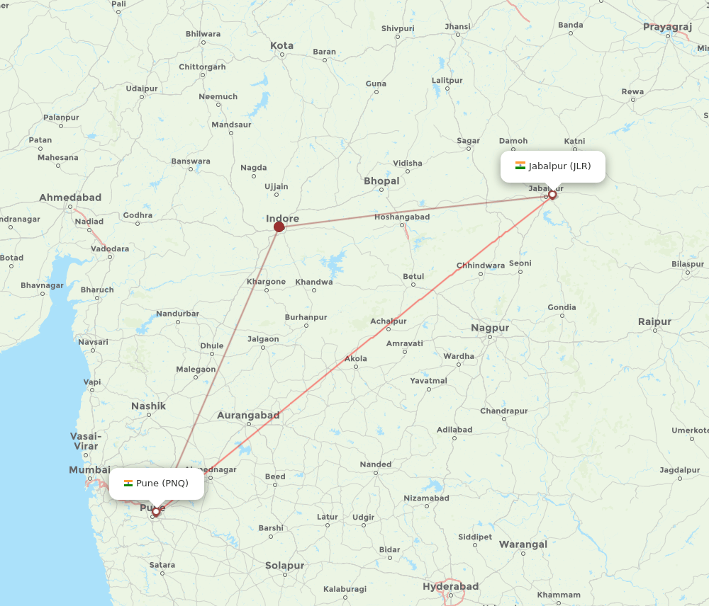 JLR-PNQ flight routes