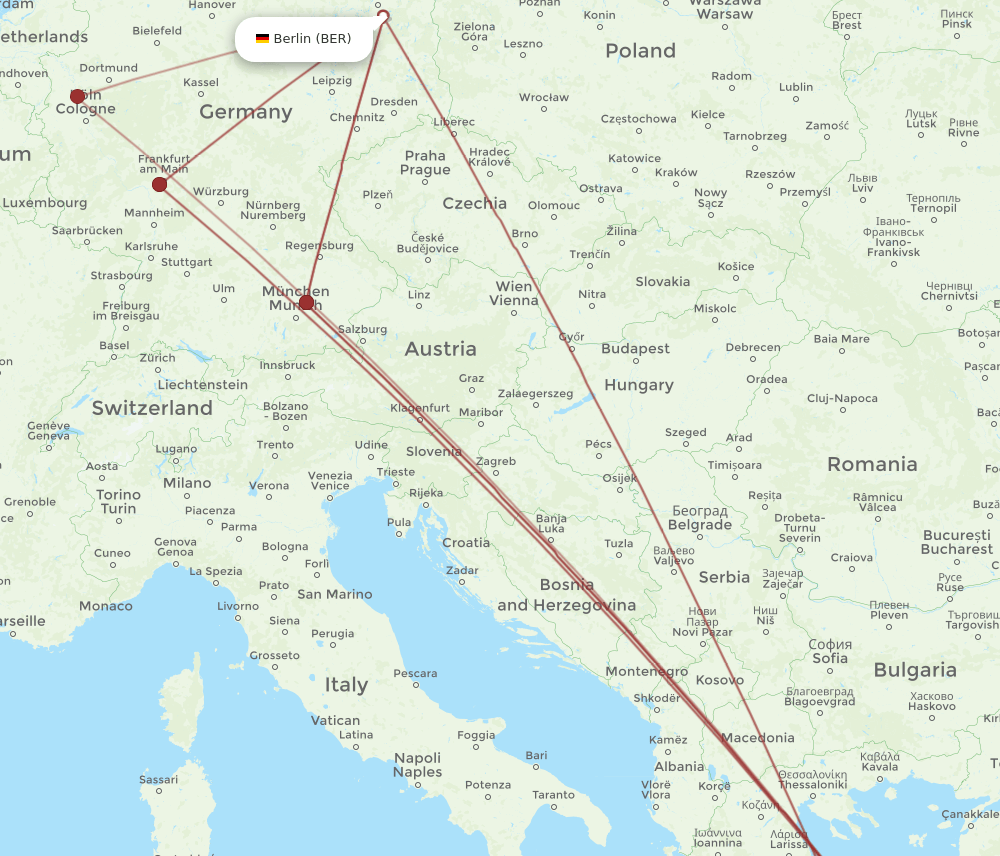 JMK-BER flight routes