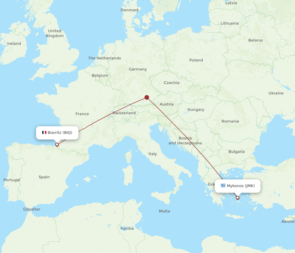 JMK-BIQ flight routes