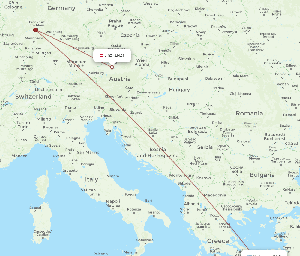 JMK-LNZ flight routes