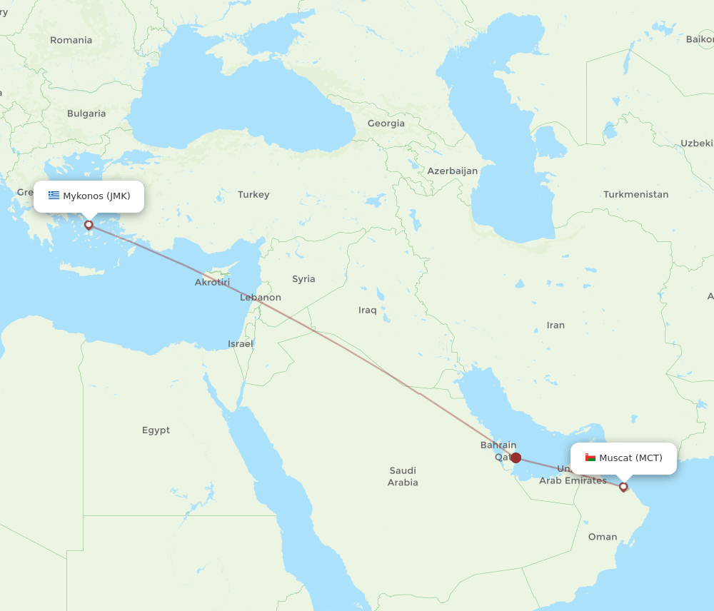 JMK-MCT flight routes