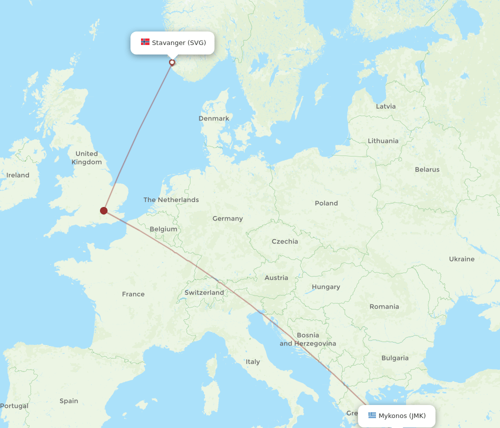 JMK-SVG flight routes
