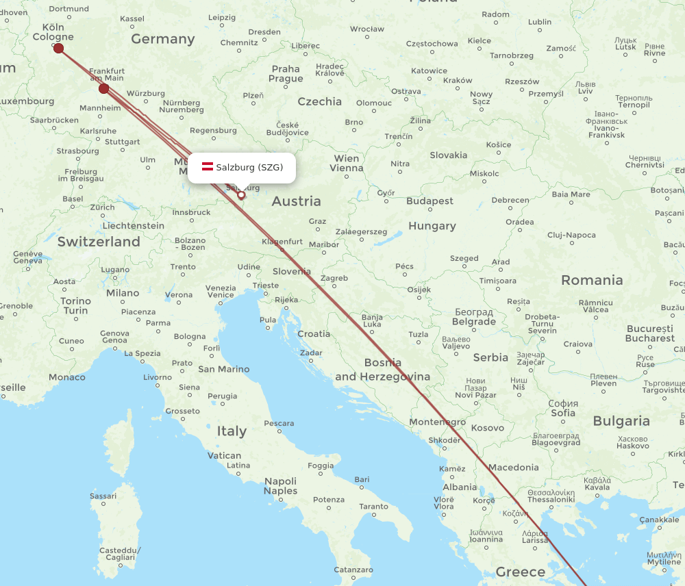 JMK-SZG flight routes