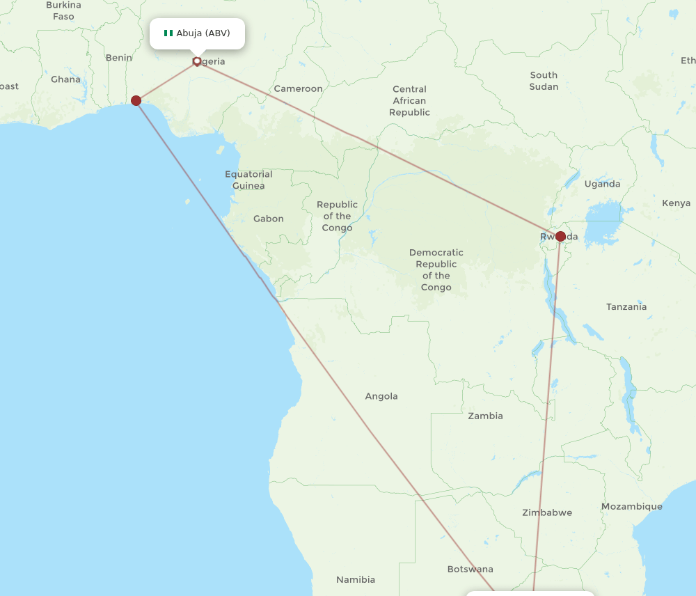 JNB-ABV flight routes