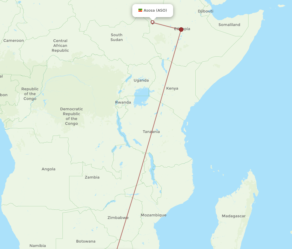 JNB-ASO flight routes
