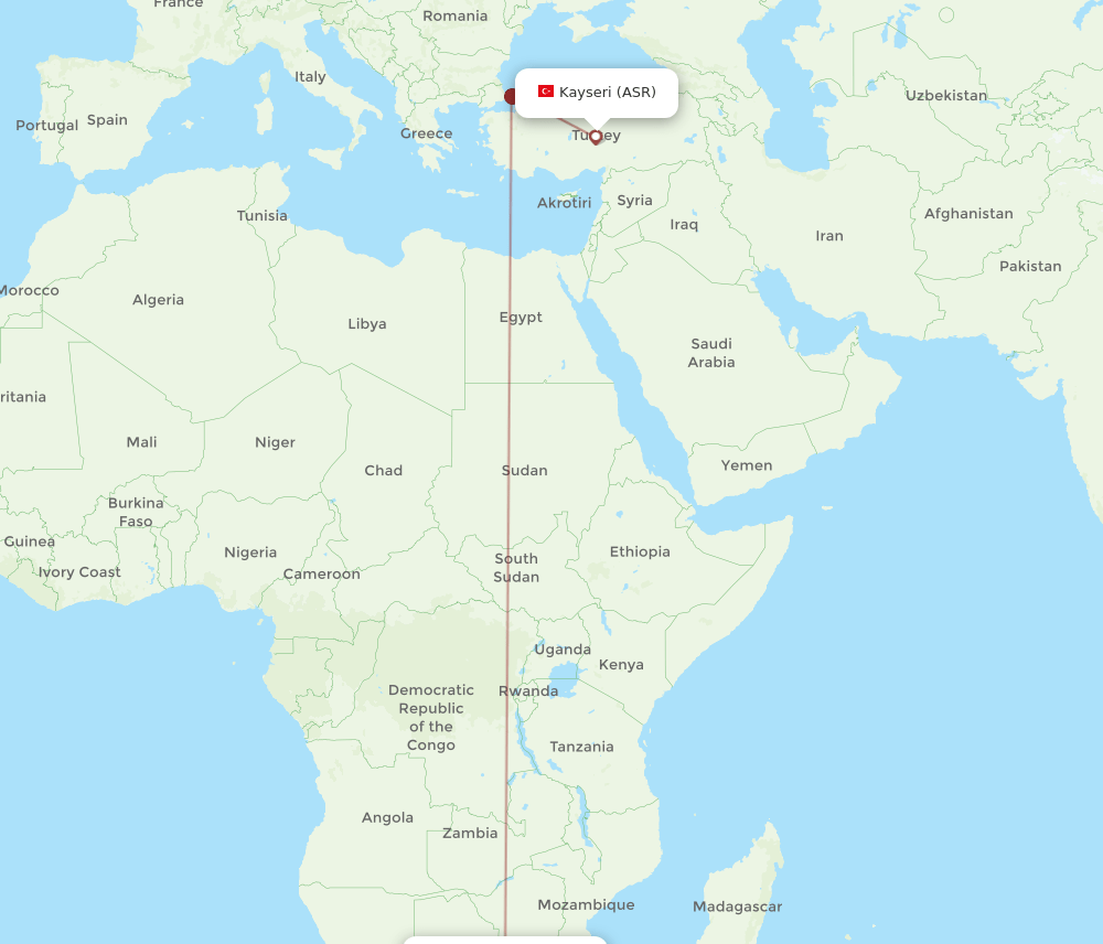 JNB-ASR flight routes