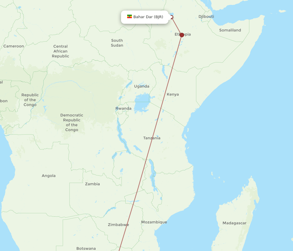 JNB-BJR flight routes