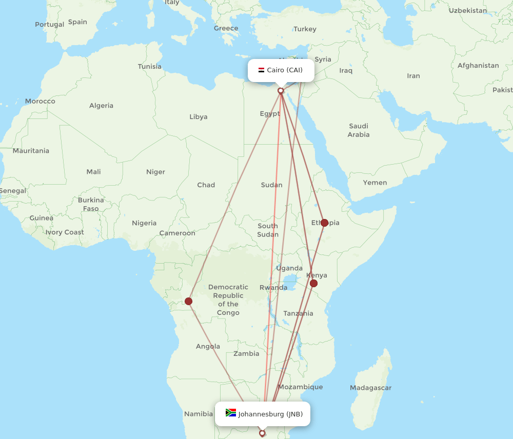 JNB-CAI flight routes