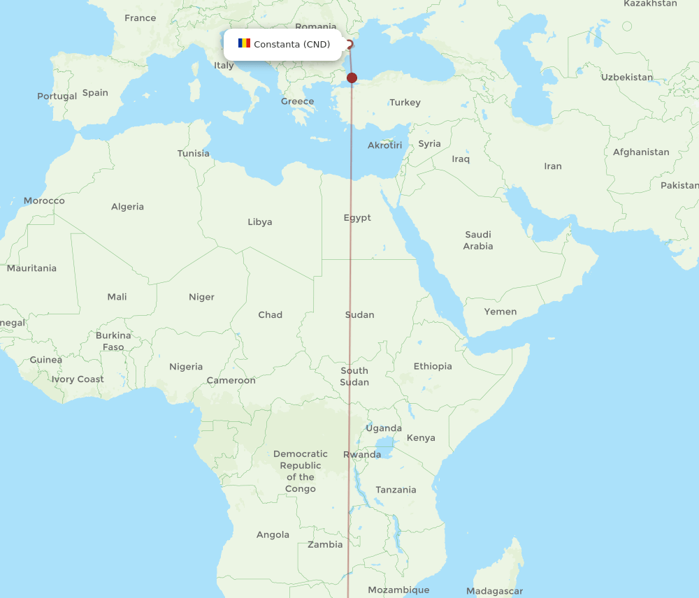 JNB-CND flight routes