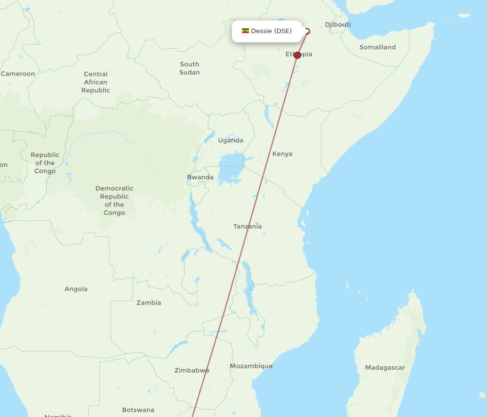 JNB-DSE flight routes
