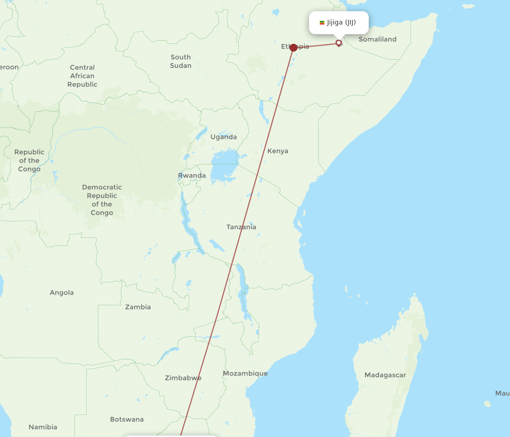 JNB-JIJ flight routes