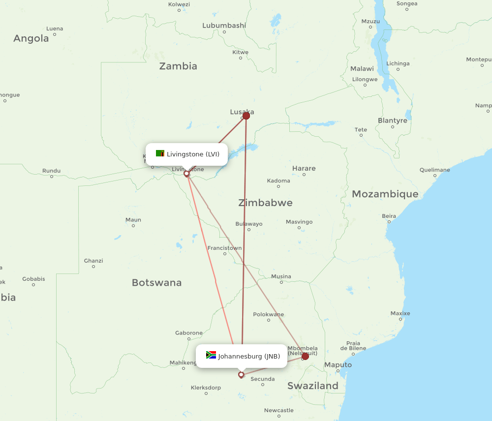 JNB-LVI flight routes