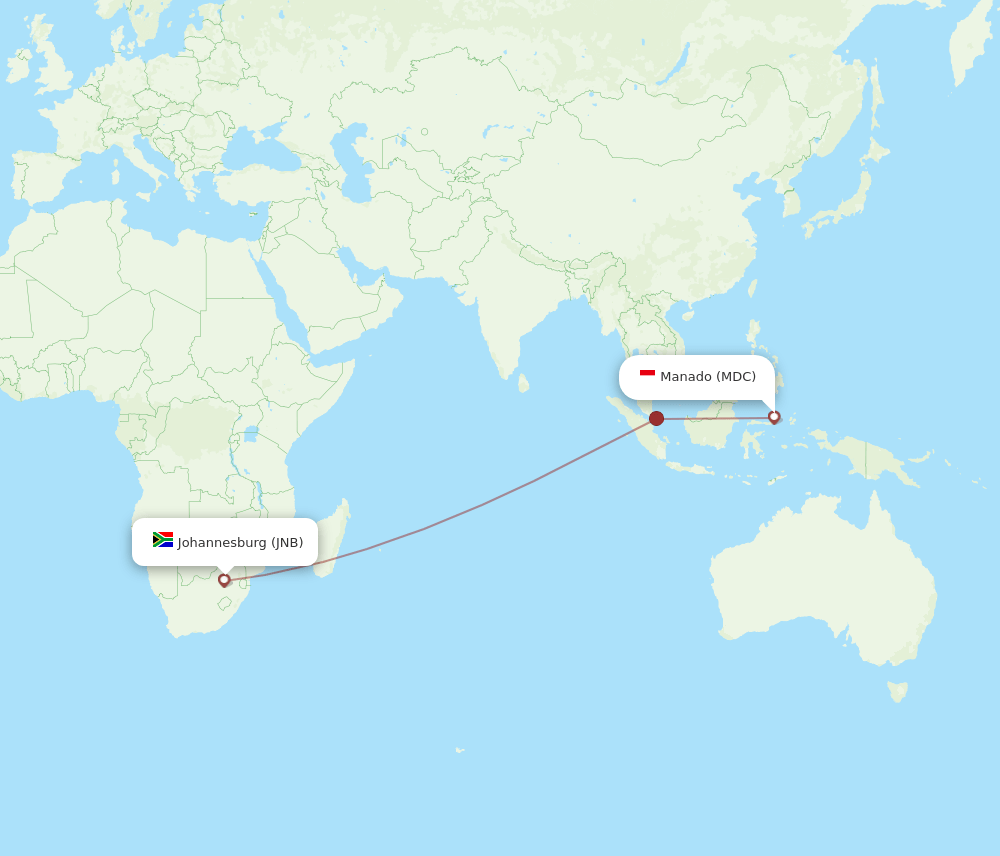 JNB-MDC flight routes