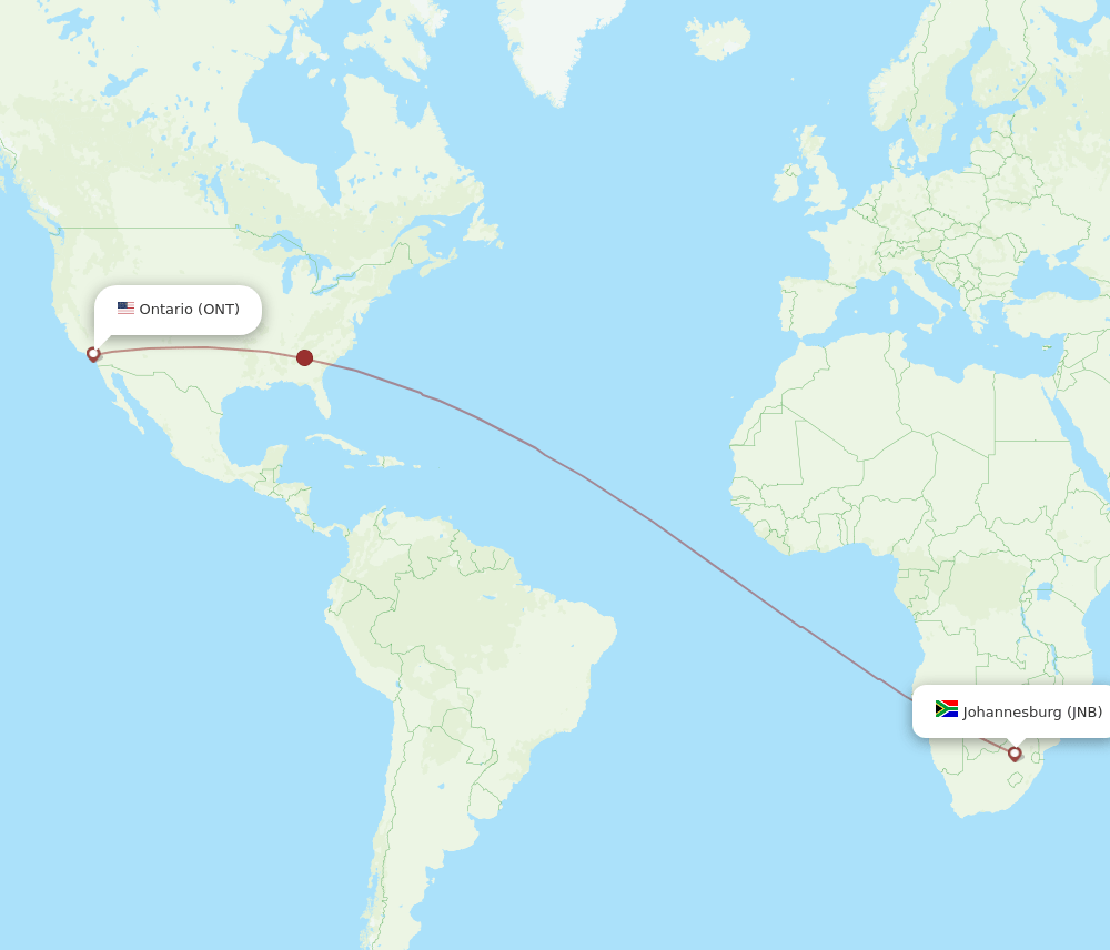 JNB-ONT flight routes