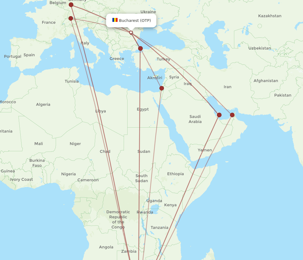 JNB-OTP flight routes