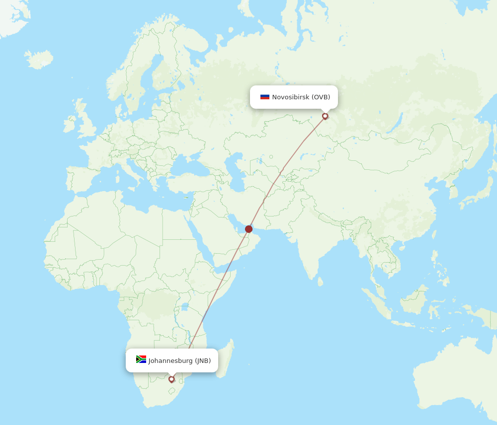JNB-OVB flight routes