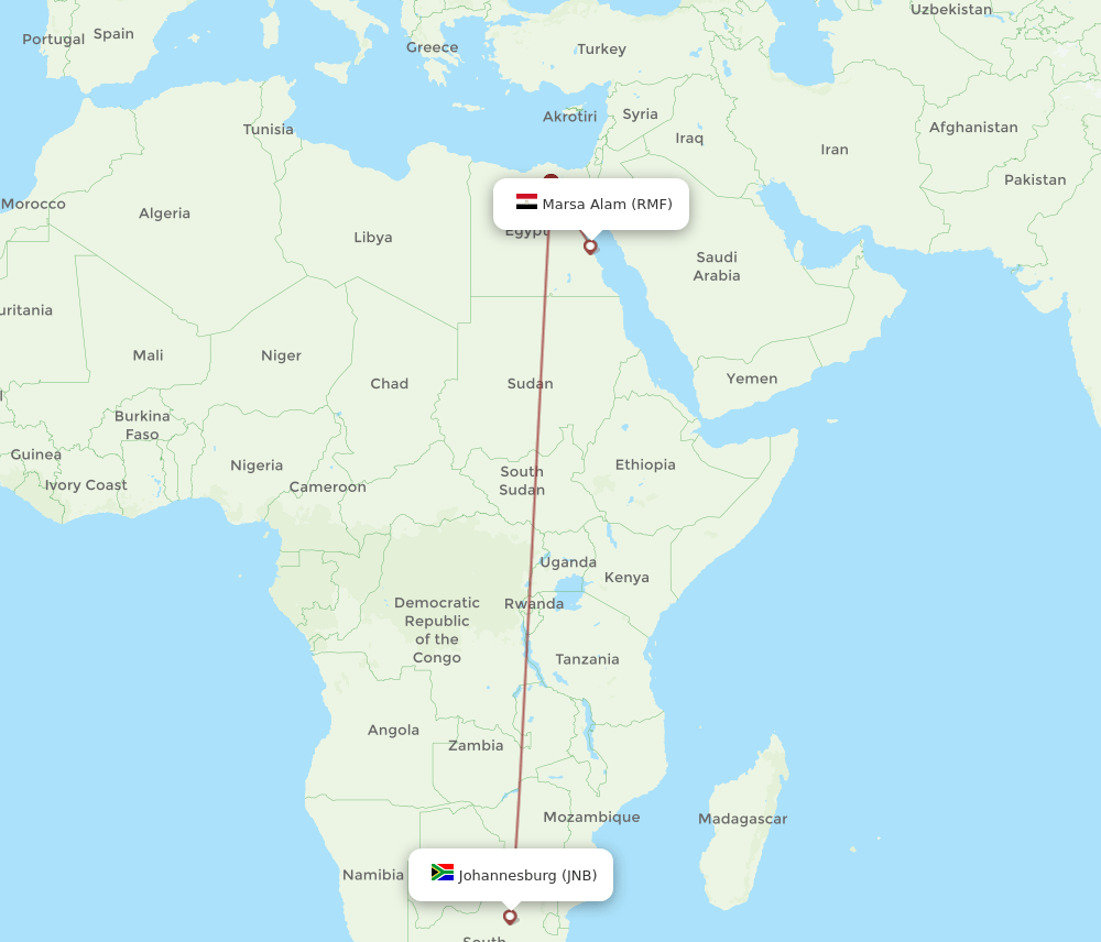 JNB-RMF flight routes