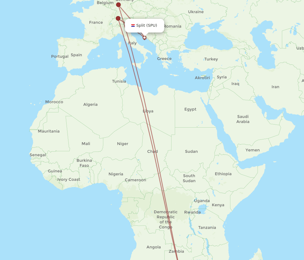 JNB-SPU flight routes