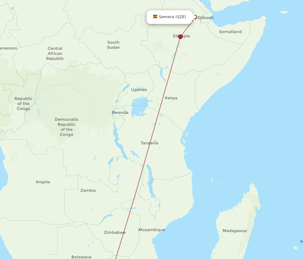 JNB-SZE flight routes