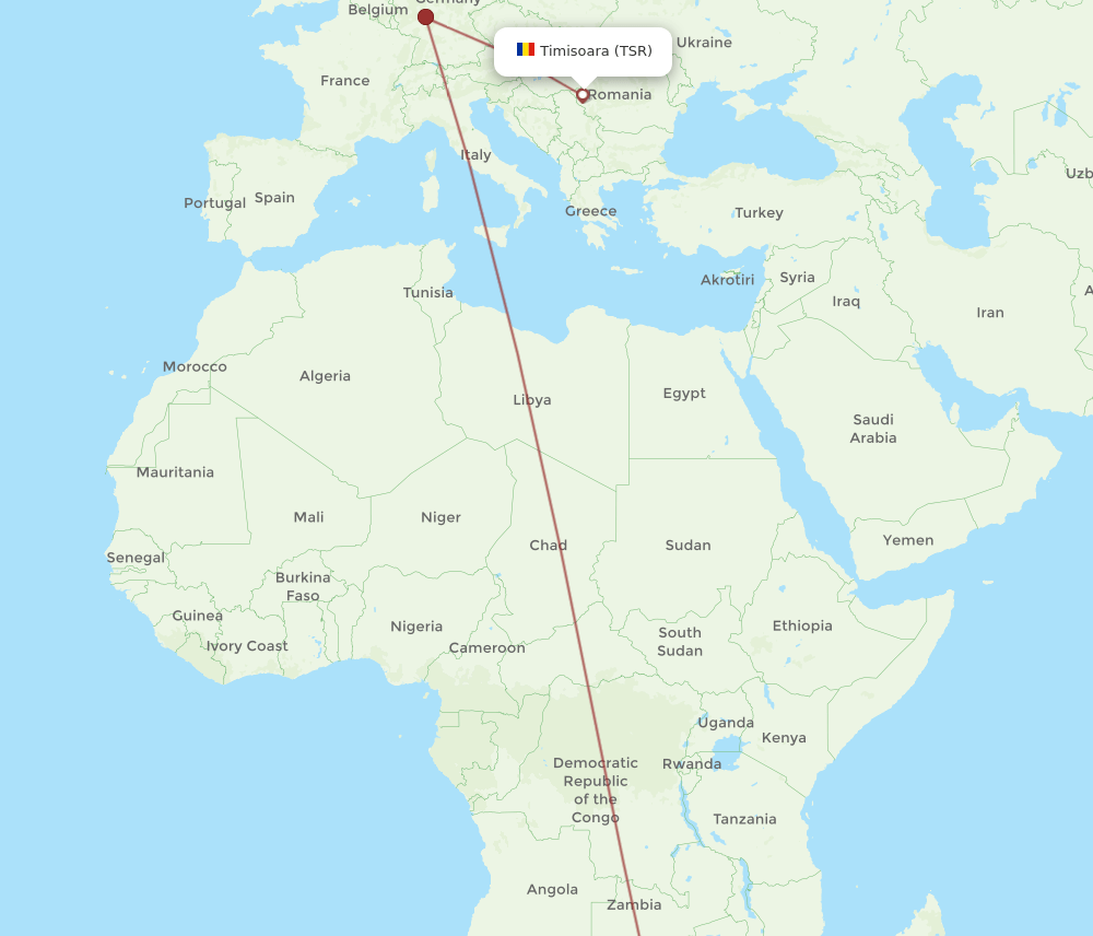 JNB-TSR flight routes