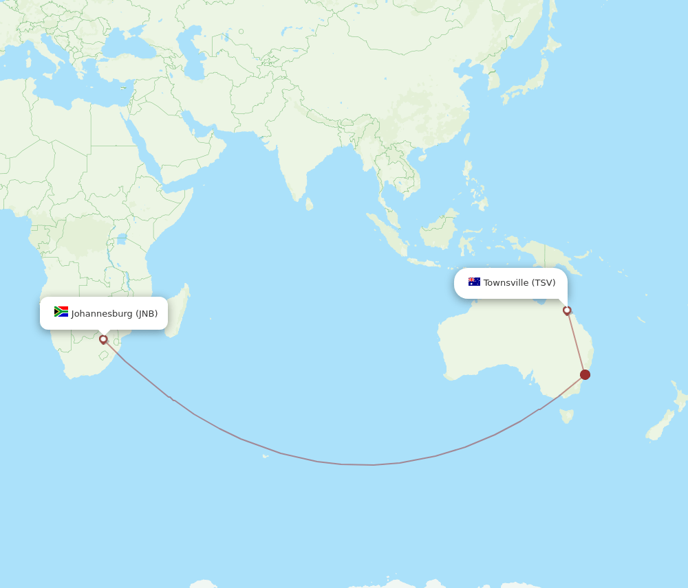 JNB-TSV flight routes