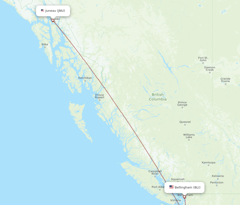 JNU-BLI flight routes