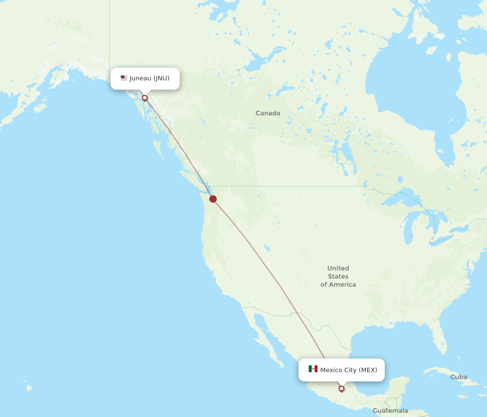 JNU-MEX flight routes