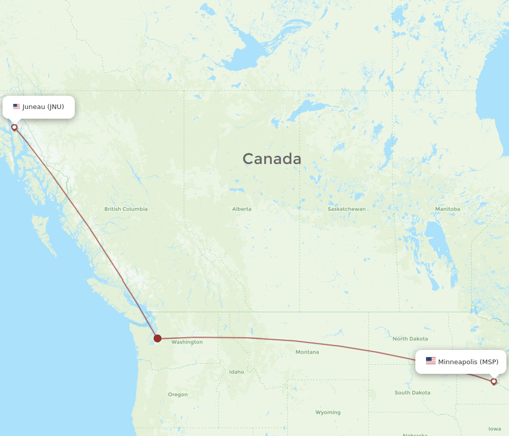 JNU-MSP flight routes